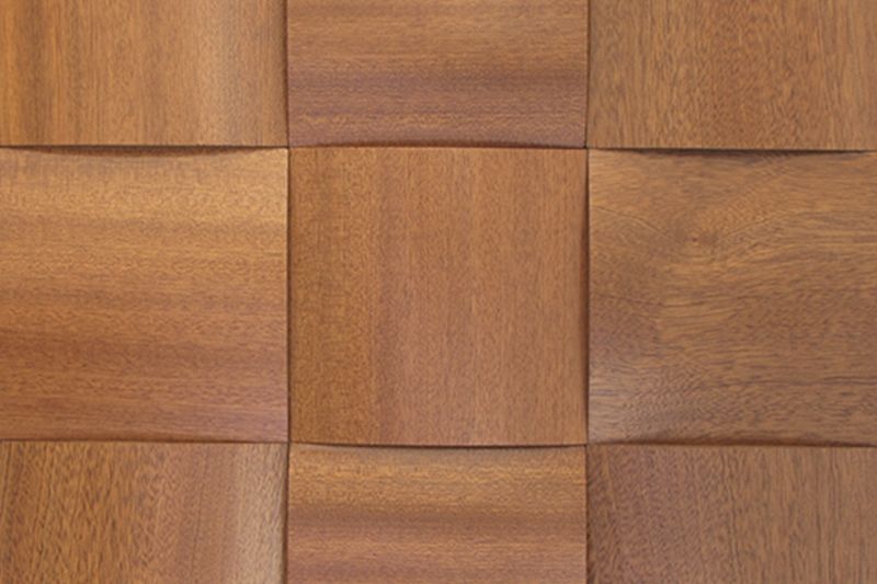 Sapele Big Straw Mesh-mounted Wood Mosaic Wall Tile 985001 top closeup view