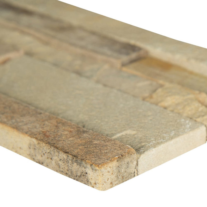 Sedona fossil splitface ledger panel 6X24 natural sandstone wall tile LPNLDSEDFOS624 product shot profile view