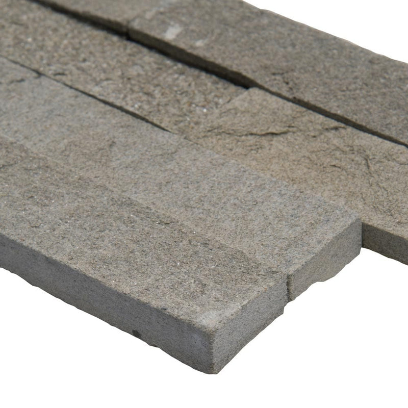 Sedona grey splitface ledger panel 6X24 natural quartzite wall tile LPNLQSEDGRY624 product shot profile view