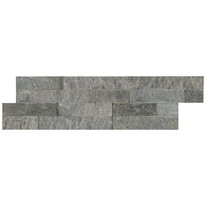 Sedona platinum splitface ledger panel 6X24 natural quartzite wall tile  LPNLQSEDPLA624 product shot multiple tiles close up view