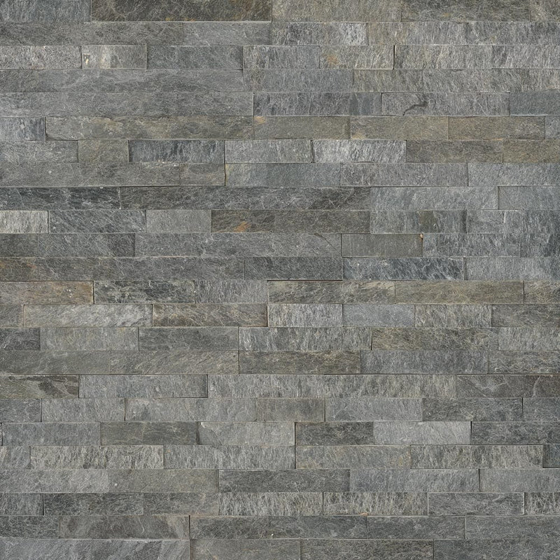 Sedona platinum splitface ledger panel 6X24 natural quartzite wall tile  LPNLQSEDPLA624 product shot multiple tiles top view