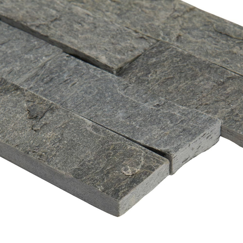 Sedona platinum splitface ledger panel 6X24 natural quartzite wall tile  LPNLQSEDPLA624 product shot profile view