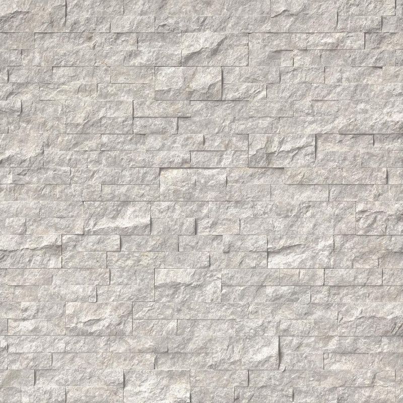 Silver canyon splitface ledger panel 6X24 natural marble wall tile LPNLMSILCAN624 product shot multiple tiles top view
