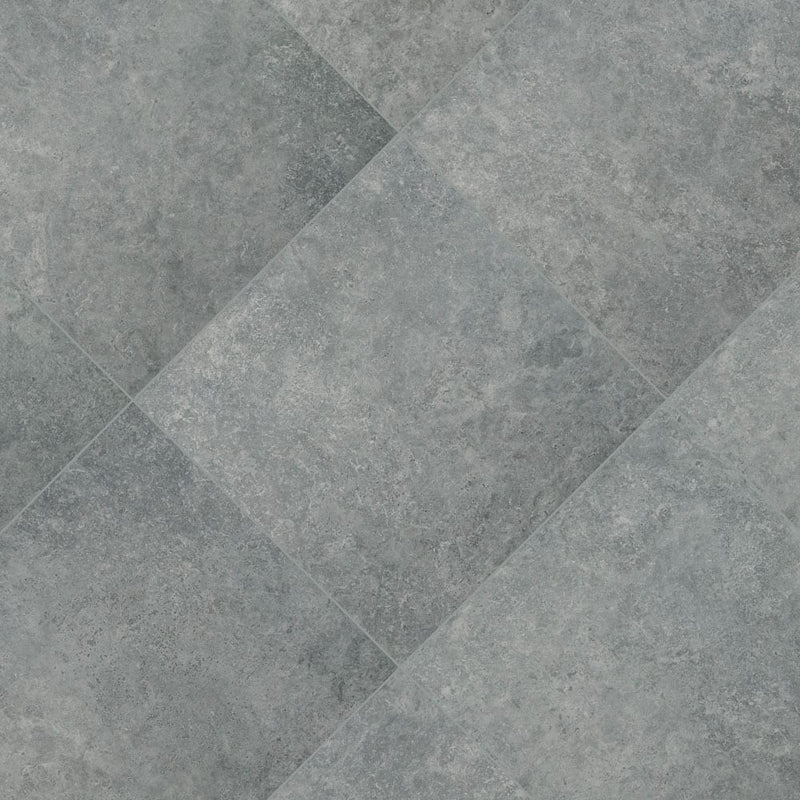 Silver trav 24x24 glazed porcelain floor and wall tile NSILTRA2424 product shot angle view
