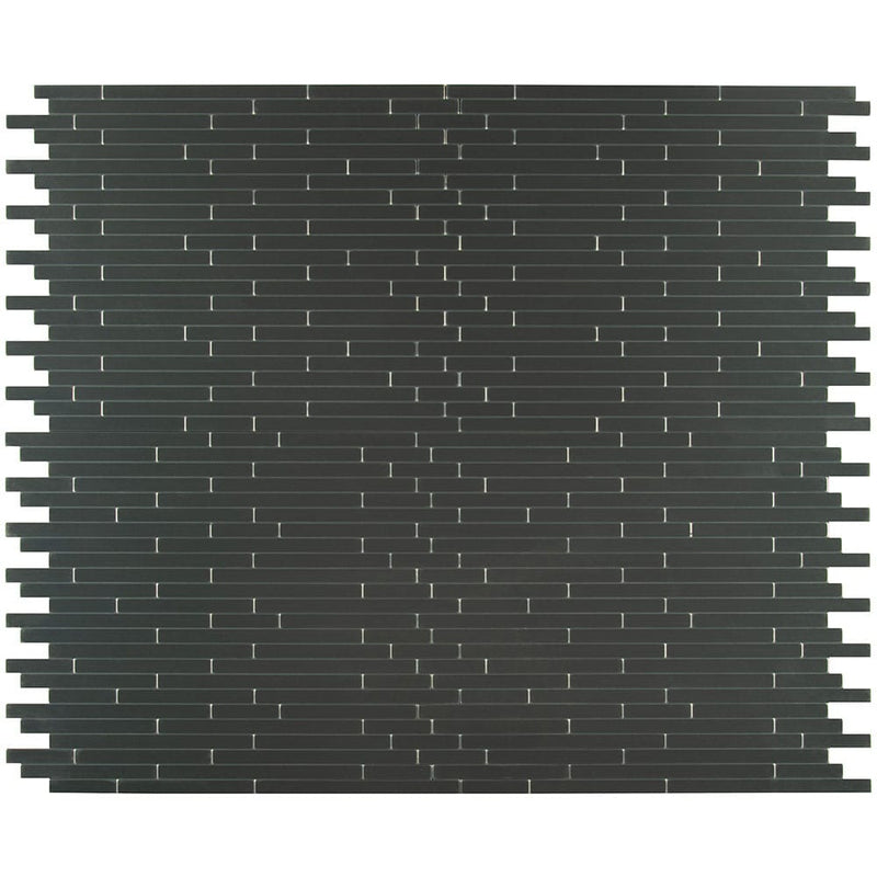 Silverina Interlocking peel and stick 11x12 metal mosaic tile SMOT-PNS-SILVER-5MM product shot multiple tiles top view