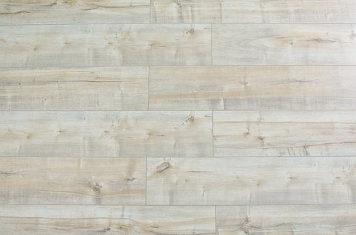 Laminate Hardwood 7.75" Wide, 48" RL, 12mm Thick Smooth Fortuna Simply Blanco Floors - Mazzia Collection product shot tile view