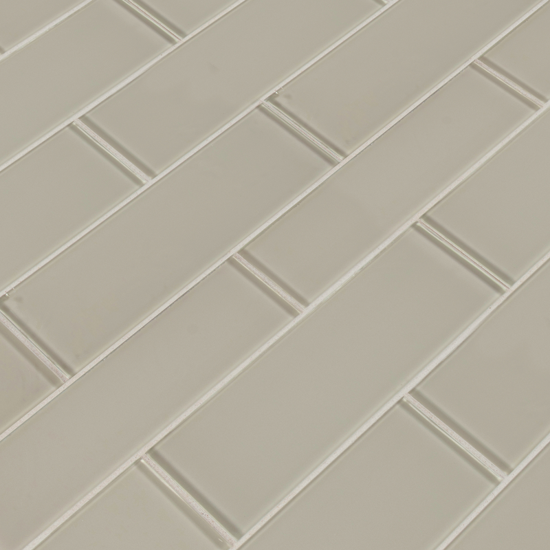 Snow cap white 3x9 glass wall tile  msi collection SMOT-GL-T-SNWHT39 product shot angle view