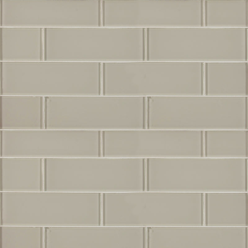 Snow cap white 3x9 glass wall tile  msi collection SMOT-GL-T-SNWHT39 product shot wall view