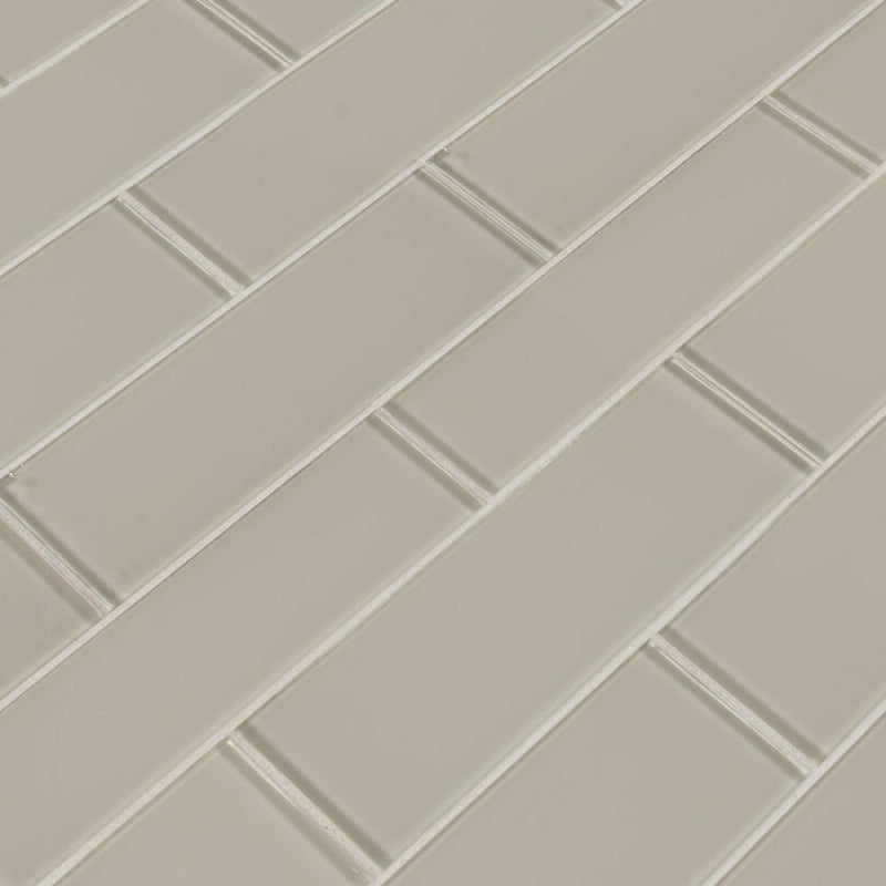 Snowcap white 3x6 glass subway tile SMOT GL T SNWHT36 product shot angle view