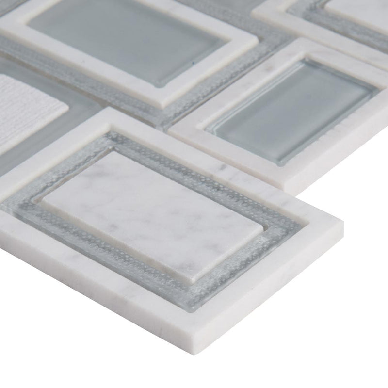 Soho stax 11.25X13 glass stone mesh mounted mosaic tile SMOT-SGLS-SOHSTA8MM product shot profile view