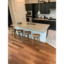 Solid Hardwood Floors Brazilian Teak Cumaru Pre-finished 5 premium Collection SHWSAC237 installed on kitchen floor granite island countertop