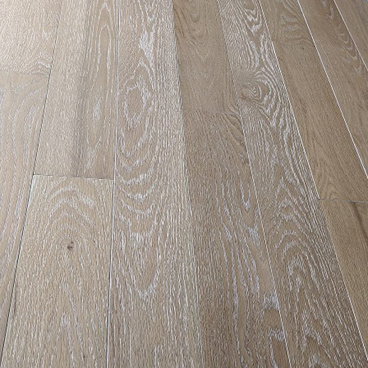 Solid Hardwood floors light brown red oak wirebrushed select grade 9468 4.25in angle view