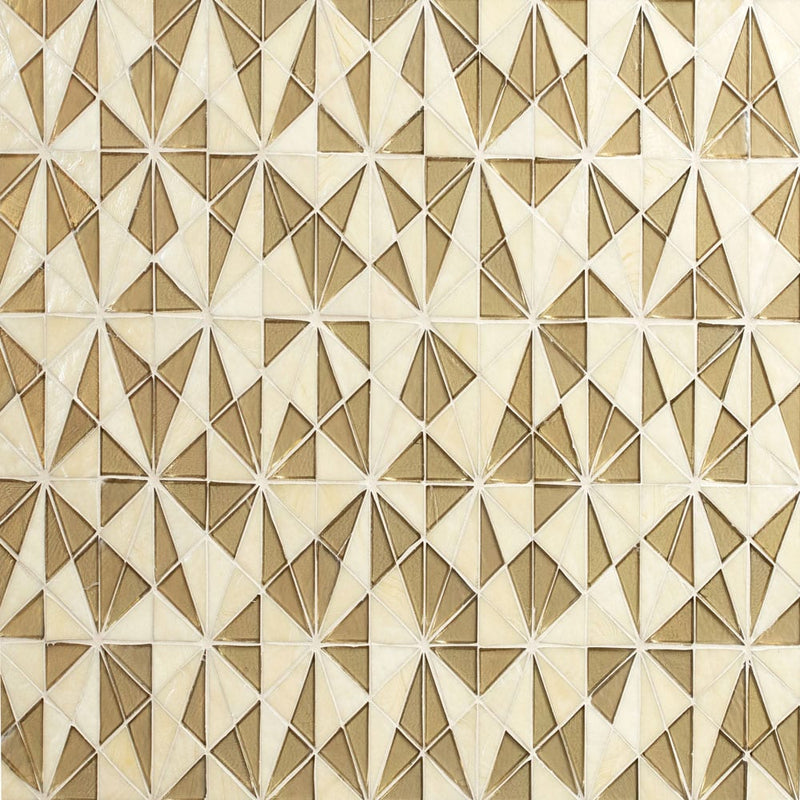 Stella gold 8.5"x14.88" paper face glass mosaic wall tile SMOT-GLSB-STEGLD6MM product shot wall view 4