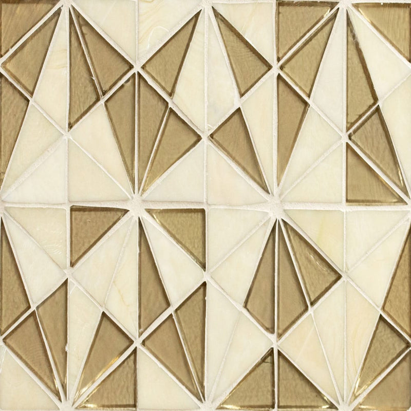 Stella gold 8.5"x14.88" paper face glass mosaic wall tile SMOT-GLSB-STEGLD6MM product shot wall view