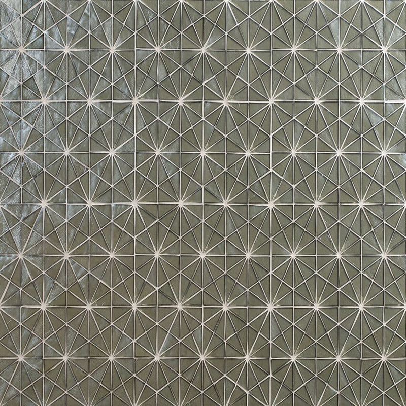 Stella grigia 8.5"x14.88" paper face glass mosaic wall tile SMOT-GLS-STEGRI6MM product shot multiple tiles wall view 3
