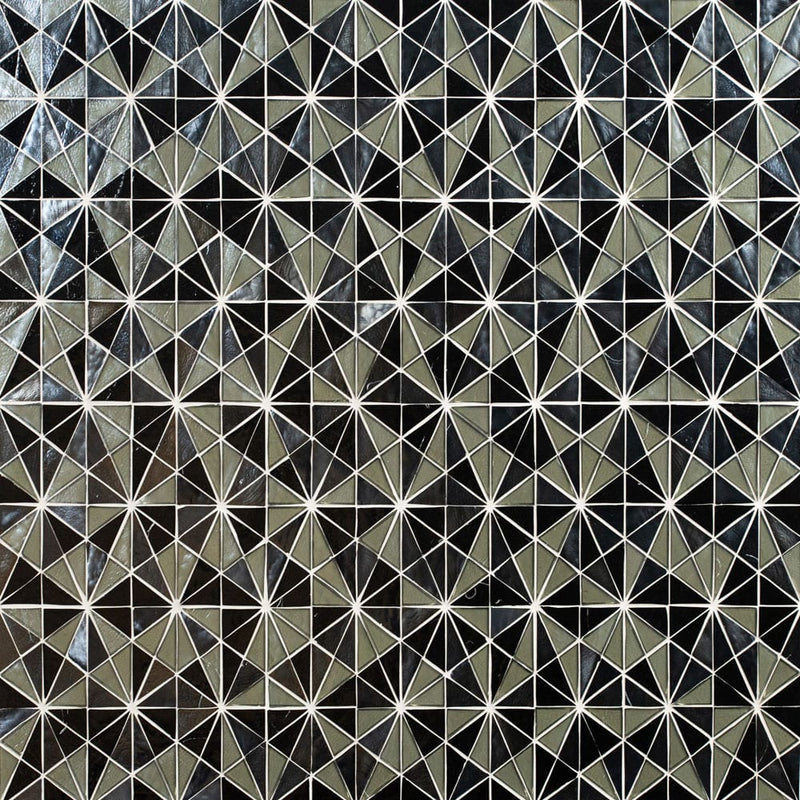Stella metallica 8.5"x14.88" paper face glass mosaic wall tile SMOT-GLSB-STEMET6MM product shot wall view 2