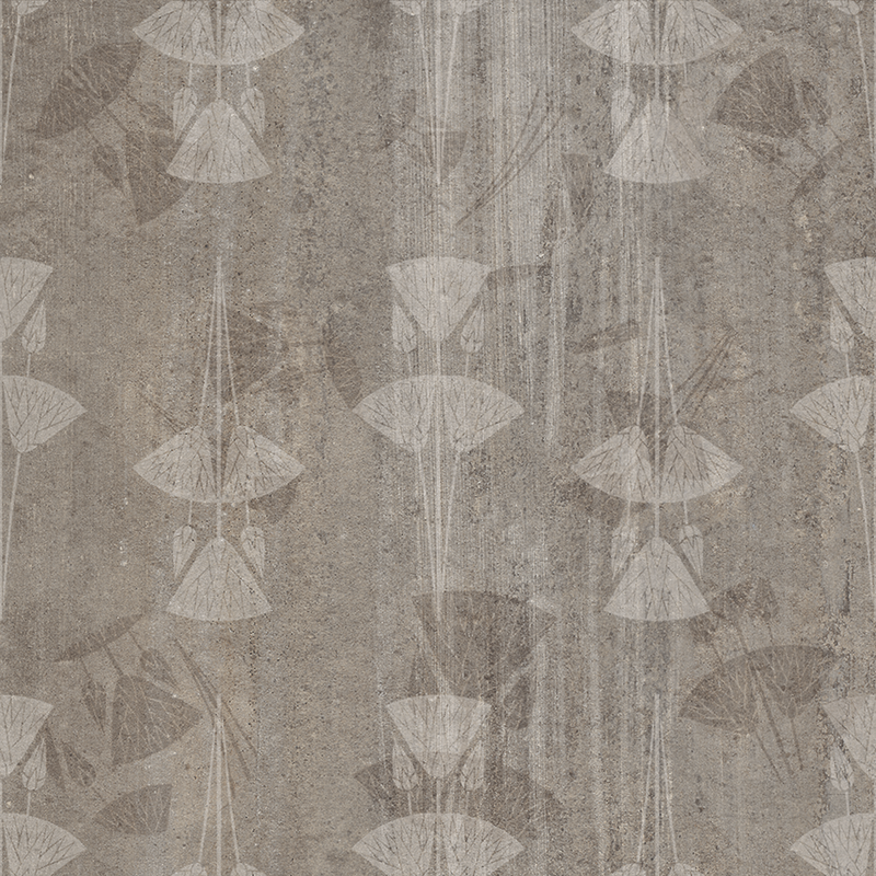 Stoffa flaxseed rectified matte porcelain multiflowers tile  florim us collection product shot wall view