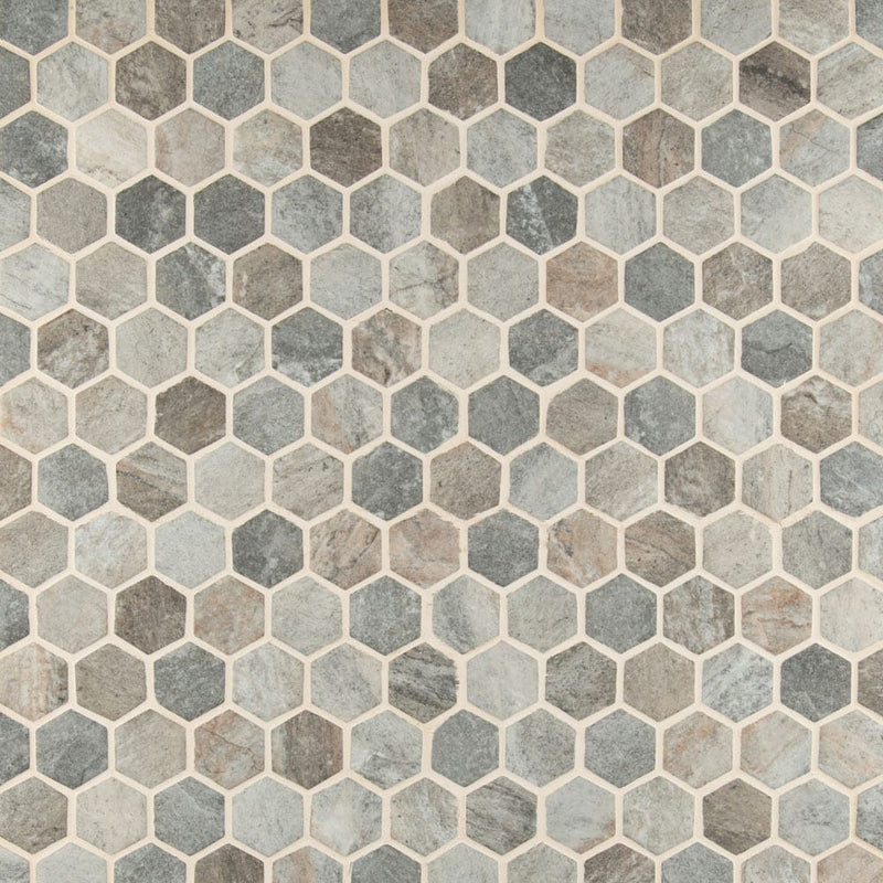 stonella hexagon 11.02 in. x 12.76 in. glass mesh-mounted mosaic tile SMOT-GLS-STNELA6MM product shot wall view