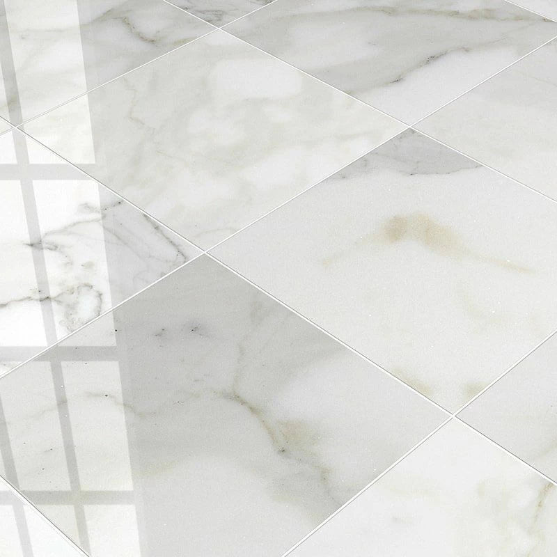Calacatta Gold 18"x18" Extra Polished Marble Tile product shot tile view