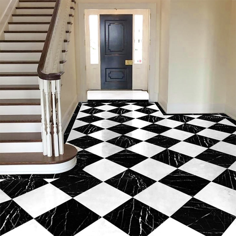Black Polished 12"x12" Marble Tile room shot staircase view