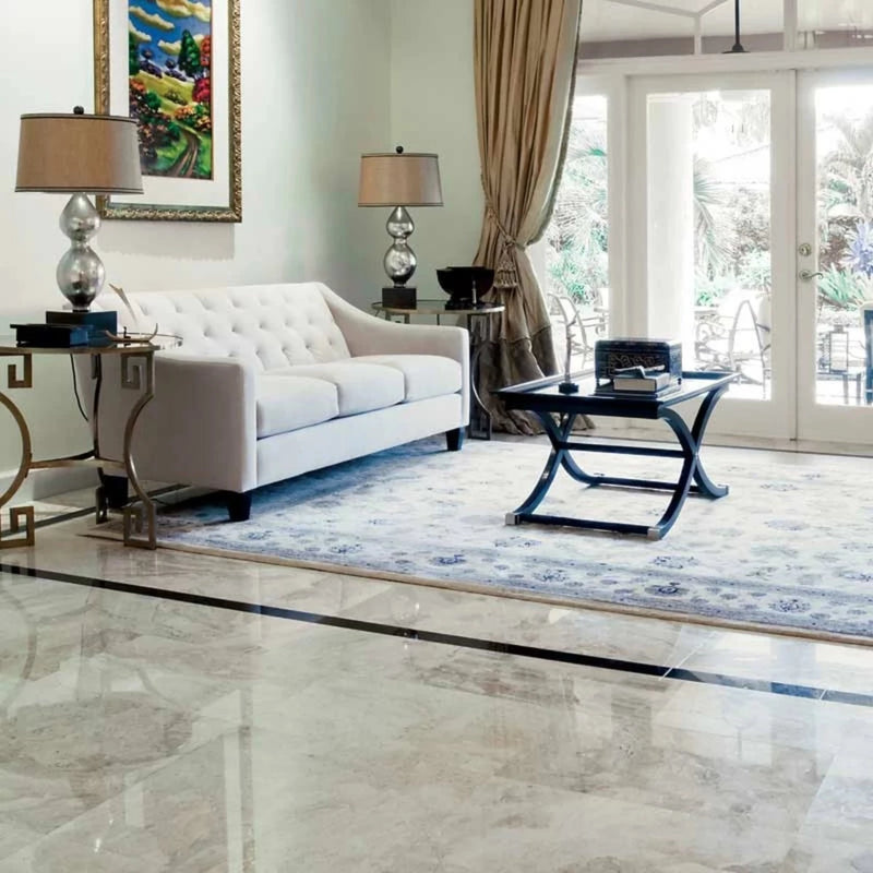 Royal Polished 12"x24" Marble Tile product shot living room view