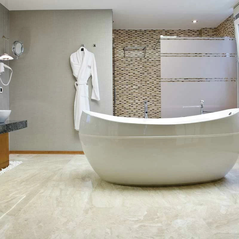 Royal Polished 12"x24" Marble Tile product shot bathroom view