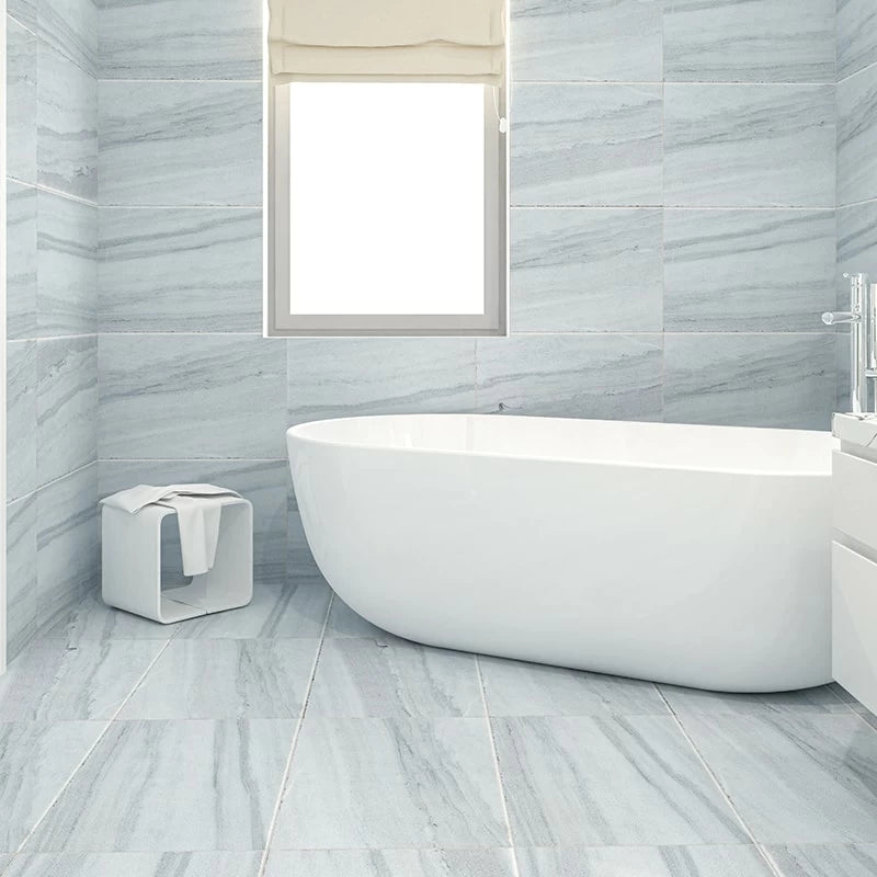 Daylight Vein Cut 16"x24" Cottage Marble Tile product shot bathroom view