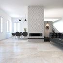 Diana Royal Snow White 10 1/4"x12 13/16" Multi Finish Lincoln Marble Mosaic product shot living room view