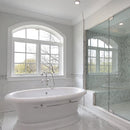 Lonte Polished 1/2"x12" Pencil Liner Marble Molding Tile room shot bathroom view