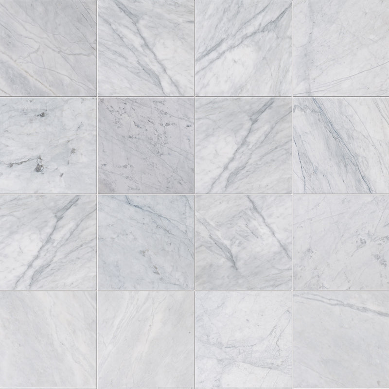 Cararra Honed 18"x18" Marble Tile product shot tile view 2