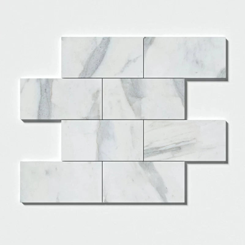 Calacatta Gold Modena 6"x12" Polished Marble Tile product shot tile view