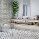 Snow White Diana Royal Foster 14 9/16"x14 15/16" Polished Steps 3d Marble Mosaic Tile product shot bathroom view