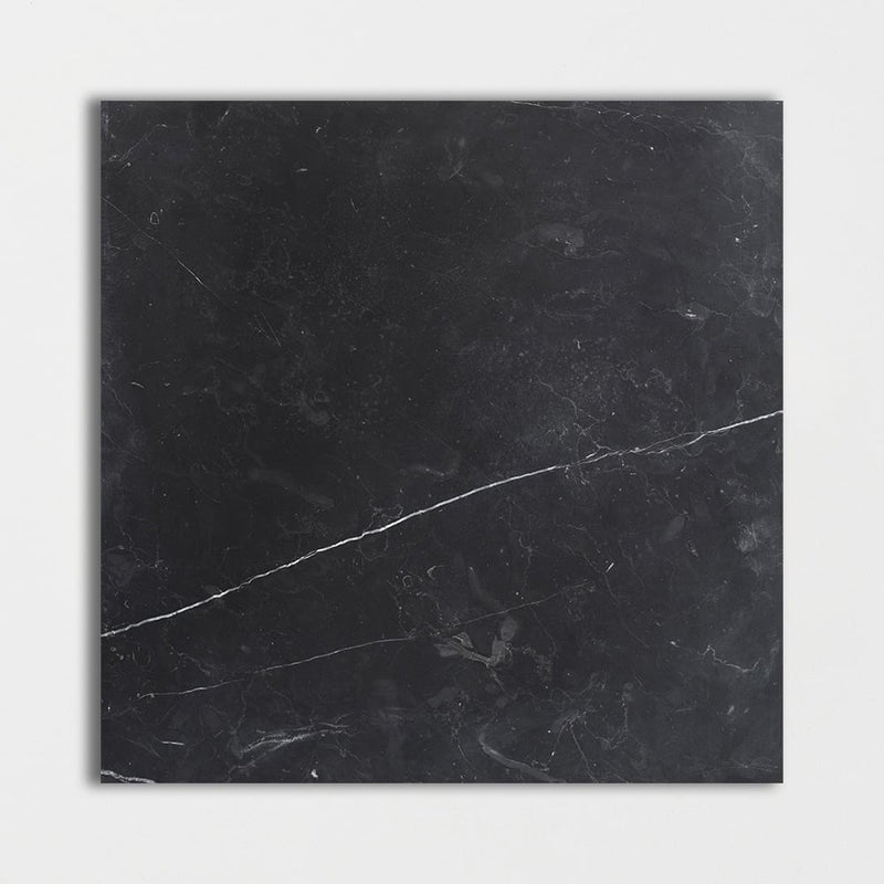 Black Honed 18"x18" Marble Tile product shot tile view 2