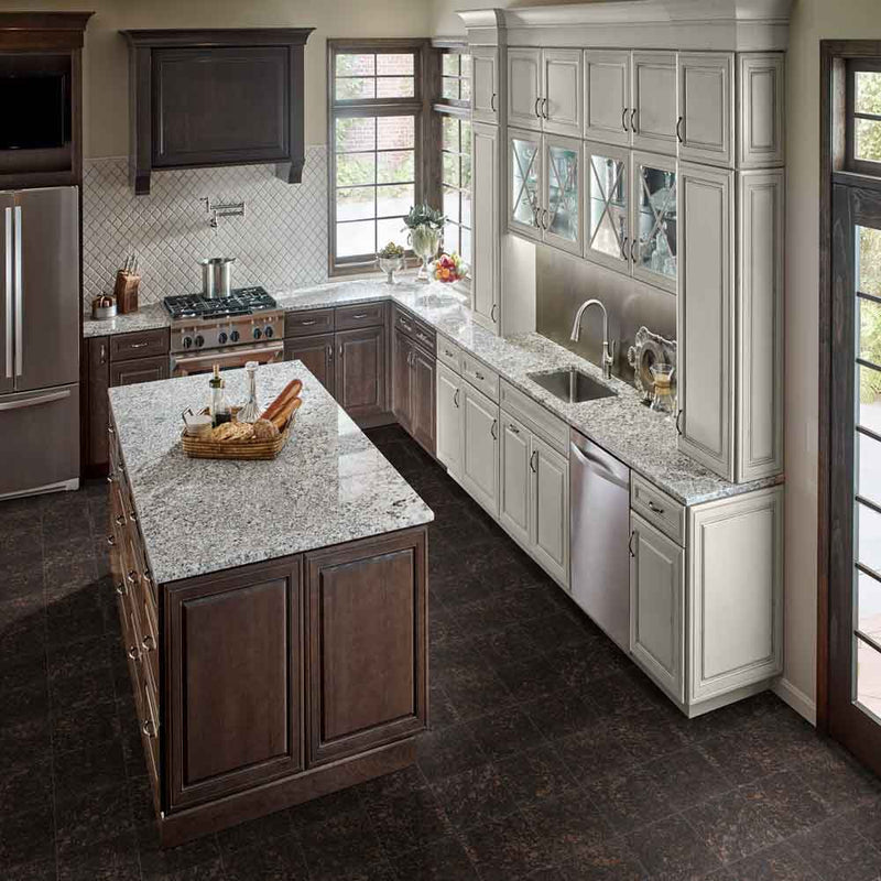 Tan brown 12 in x 12 in polished granite floor and wall tile TTANBRN1212 product shot kitchen view
