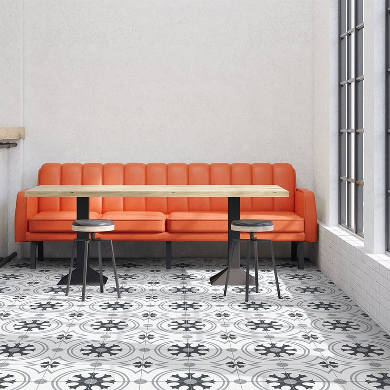 Tanzania 8x8 glazed porcelain floor and wall tile NTAN8X8 product shot dining room closeup view