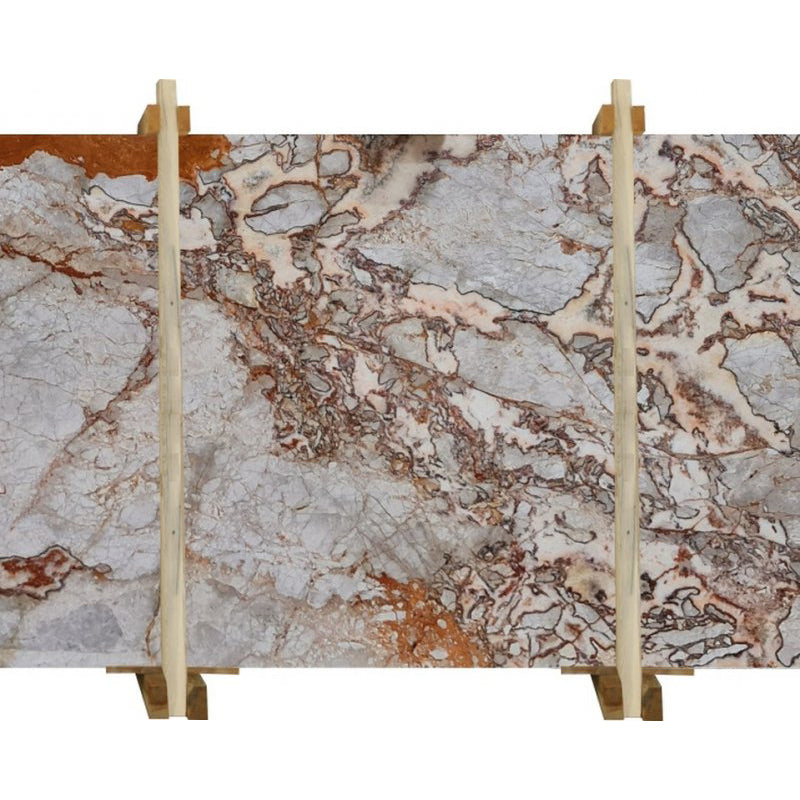 Tapetto Vulcano grey marble slabs polished packed on wooden bundle product shot