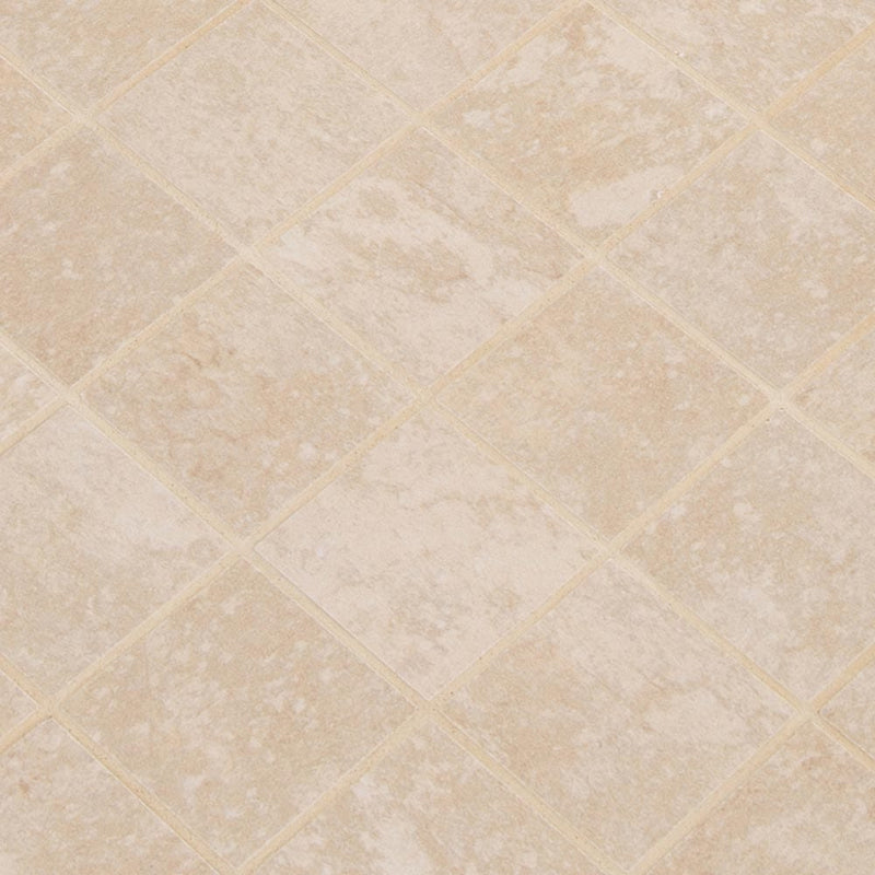 Tempest beige 12x12 glazed ceramic mesh mounted mosaic tile NTEMBEI2X2 product shot multiple tiles angle view
