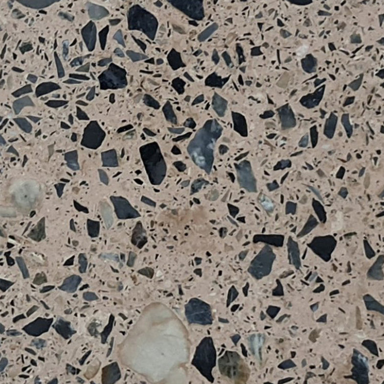 Terrazo Gold marble slabs polished product shot closeup view