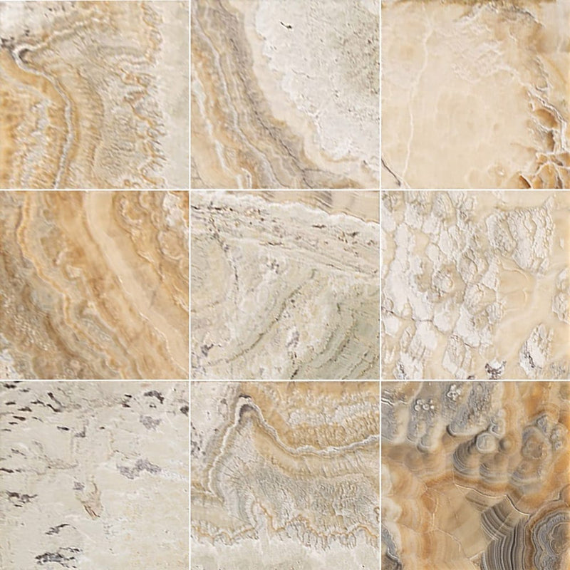 Traonyx travertine tiles honed 18x18 TONYX18x18H multiple tiles grouted top view