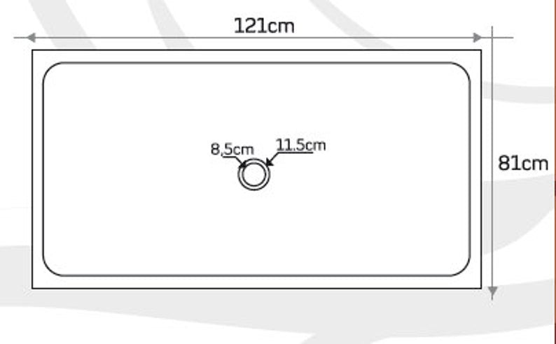 Troia Light Travertine Rectangular Shower Base Hand-carved from Solid Block (W)32" (L)48" (H)3" drawing metric