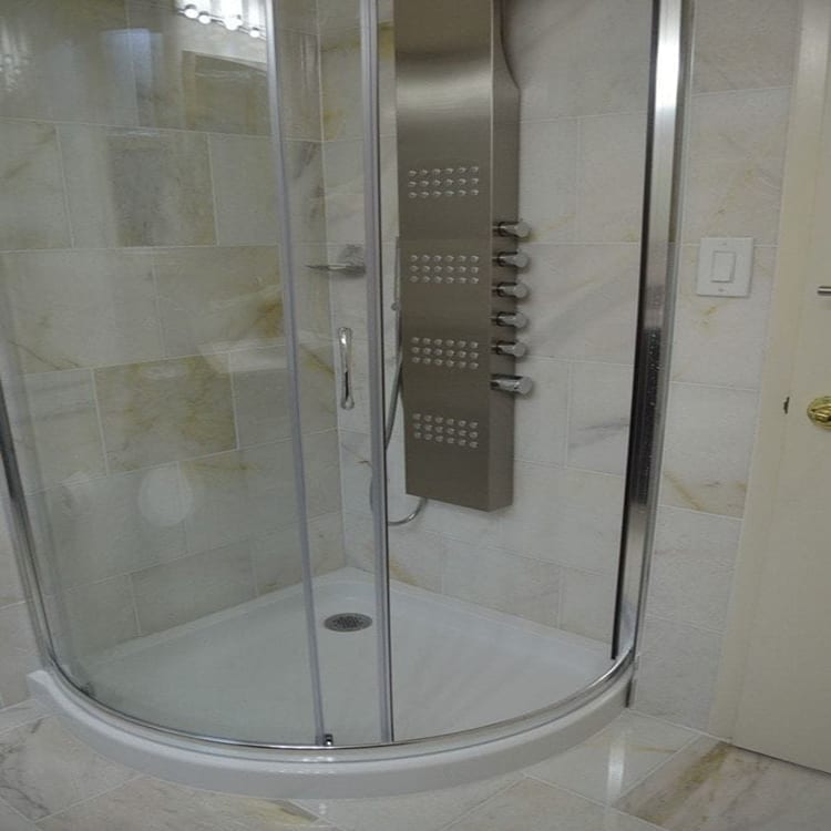 Troya MarbleTile Giallo Bianco White 12x12-Polished Bathroom Shower