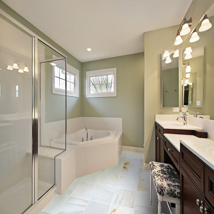 Troya Mrble Tile Giallo Bianco White 12x12 Polished Bathroom Wide