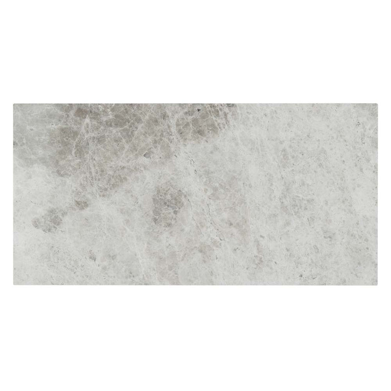 Tundra gray 12 x 24 polished marble floor and wall tile TTUNGRY1224P product shot one tile top view