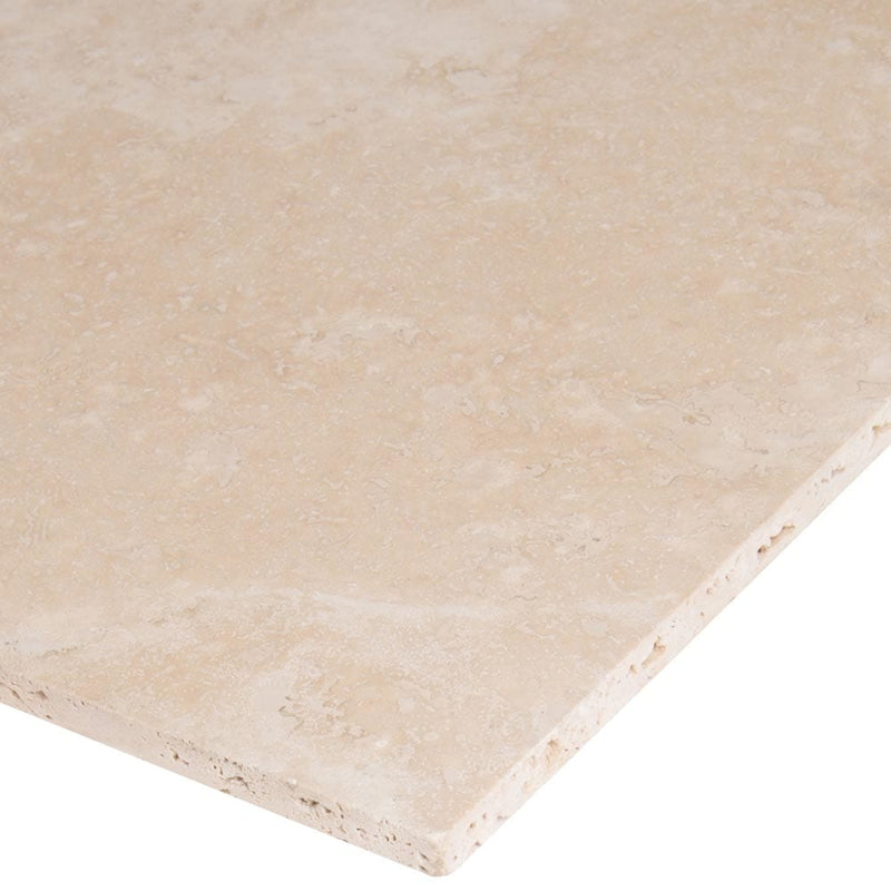 Tuscany beige 12x12 honed travertine floor and wall tile TTBEIG1212HF product shot profile view