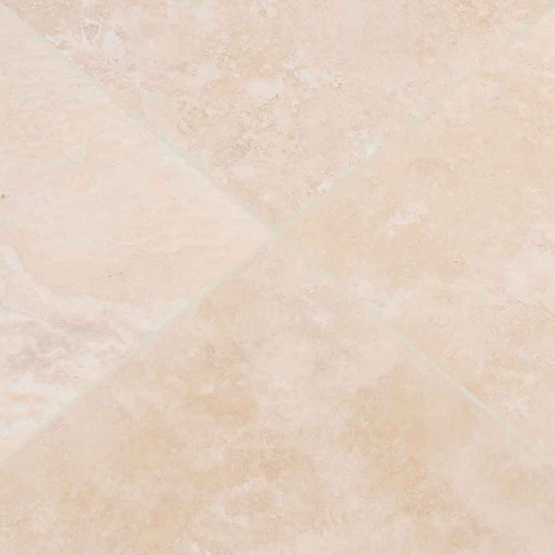 Tuscany beige 18 in x 18 in honed travertine floor and wall tile TTBEIG1818HF product shot angle view