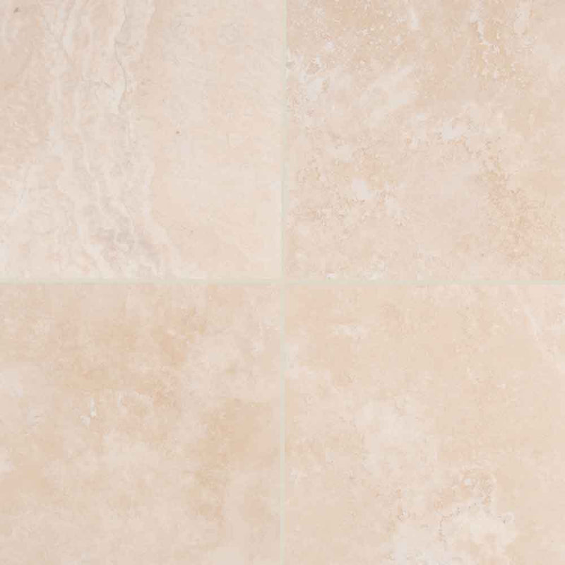 Tuscany beige 18 in x 18 in honed travertine floor and wall tile TTBEIG1818HF product shot wall view