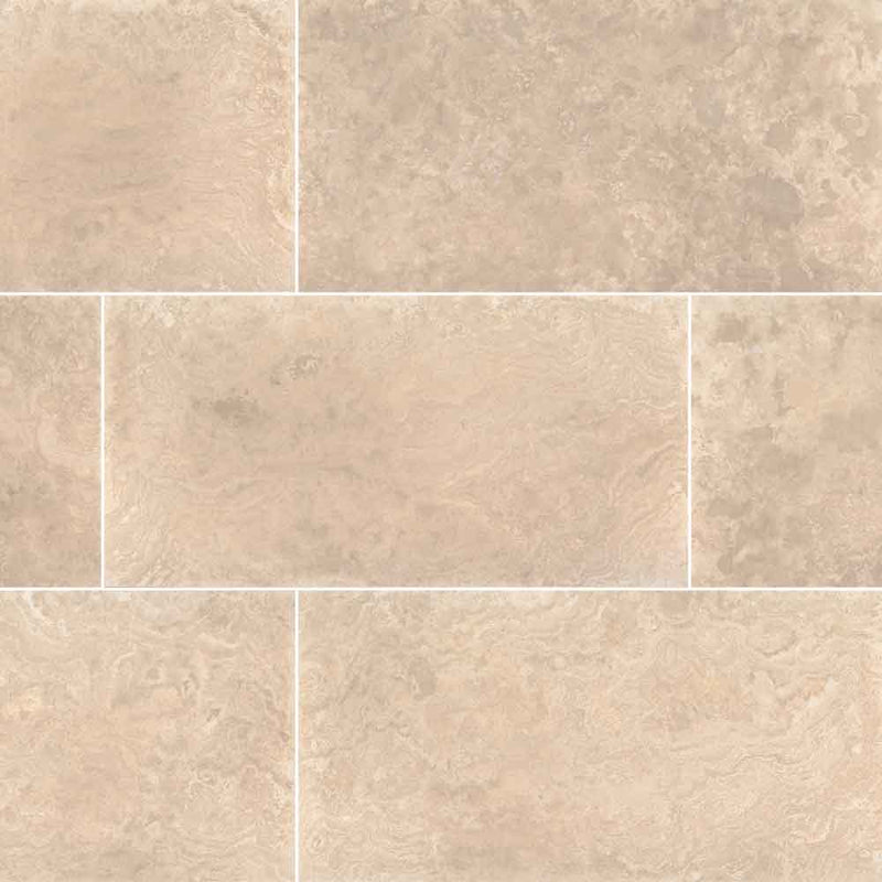 Tuscany palatinum 12 in x 24 in honed filled travertine floor and wall tile TTPLAT1224HF product shot wall view