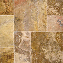 Tuscany scabas pattern honed unfilled chipped brushed travertine floor and wall tile TTSCAB-PAT-HUCB product shot angle view