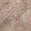 Tuscany walnut pattern honed unfilled chipped travertine floor and wall tile TTWAL-PAT-HUFC product shot angle view