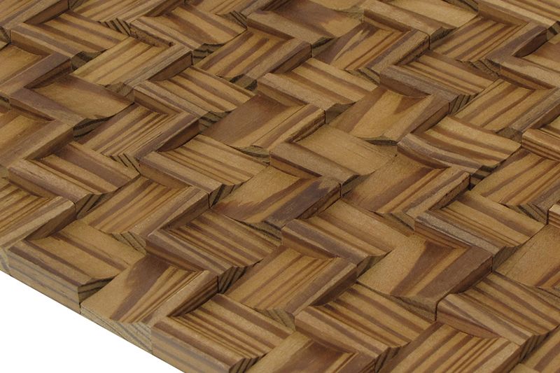 US Pine Infinity Thermowood Mesh-mounted Mosaic Wall Tile 986004 profile view